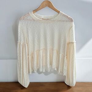 NWOT Altar’d State Boxy Babydoll Top Ivory Size Medium